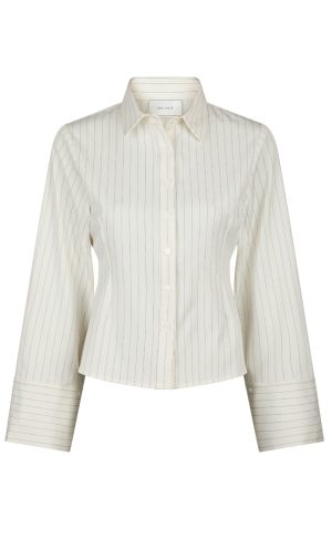 Neo Noir Skjorte - Rosa Pinstripe - White Online Hot Salg