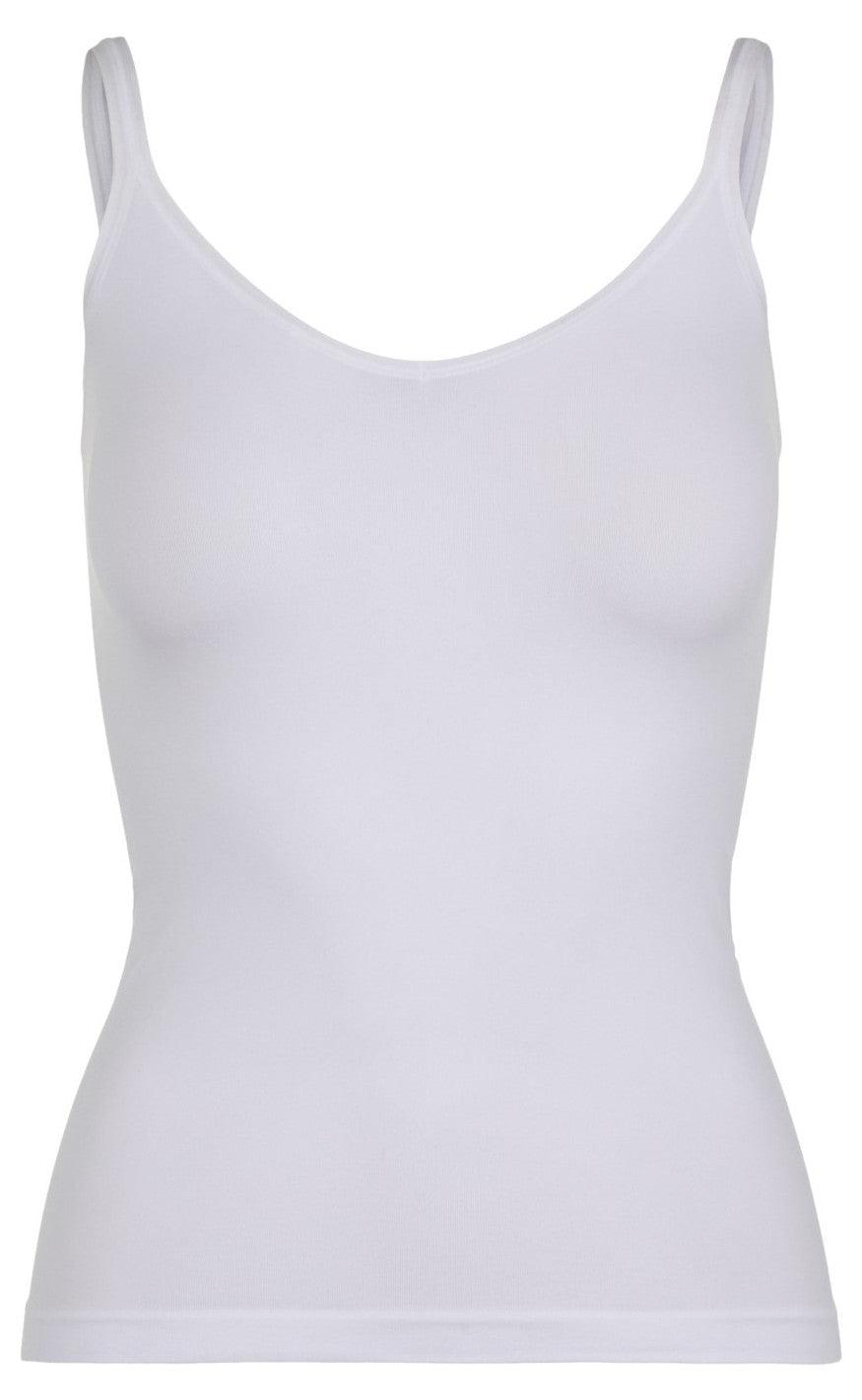 Pieces Top - Plain - White Online salg