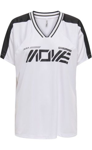 ONLY Bluse - Bella Sport V-Neck - Bright White/Move In Black