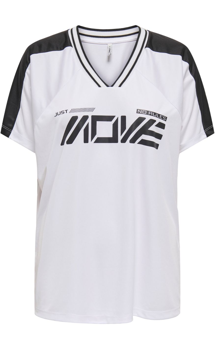 ONLY Bluse - Bella Sport V-Neck - Bright White/Move In Black