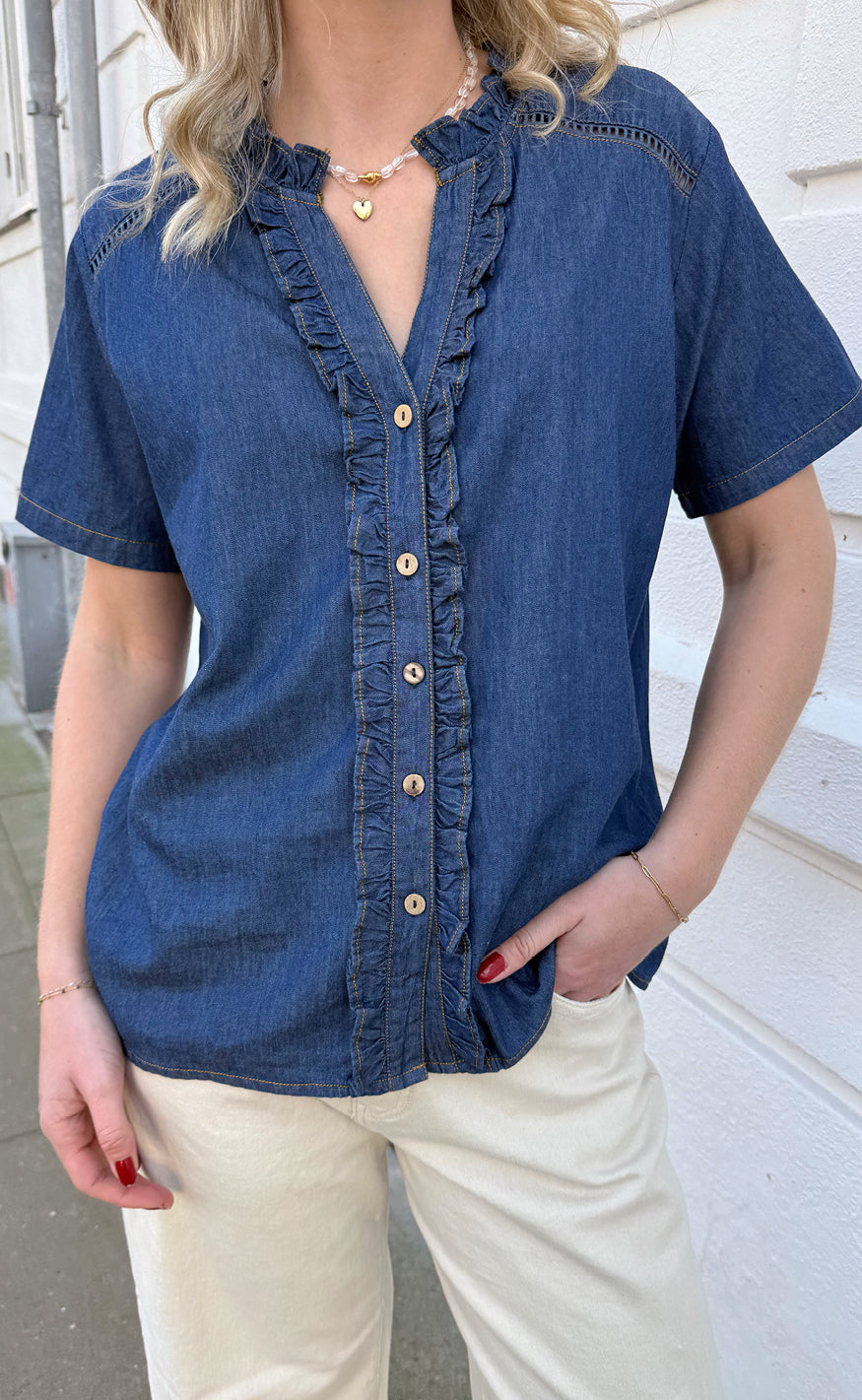 Say INA Copenhagen Bluse - Sophie - Denim Blue
