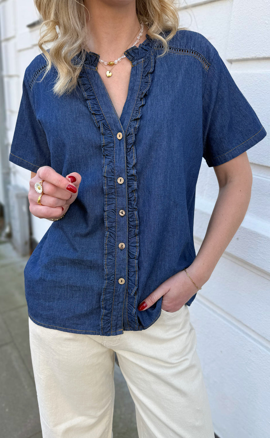 Say INA Copenhagen Bluse - Sophie - Denim Blue