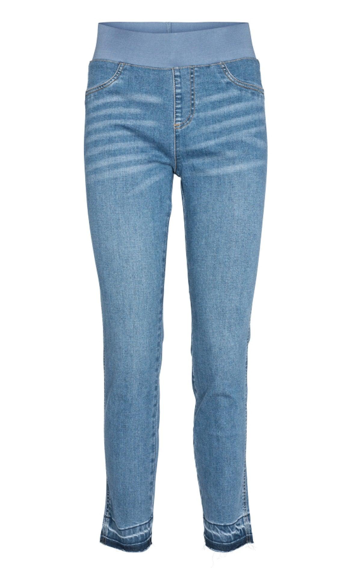 Freequent Bukser - Shantal Ankle Raw - Light Blue