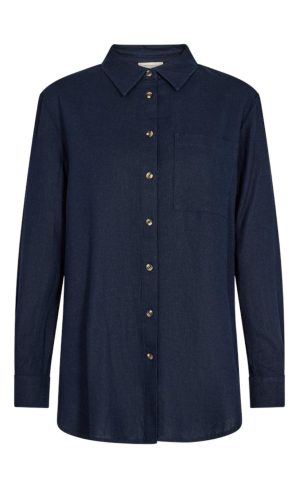 Freequent Skjorte - Lava Simple - Navy Blazer