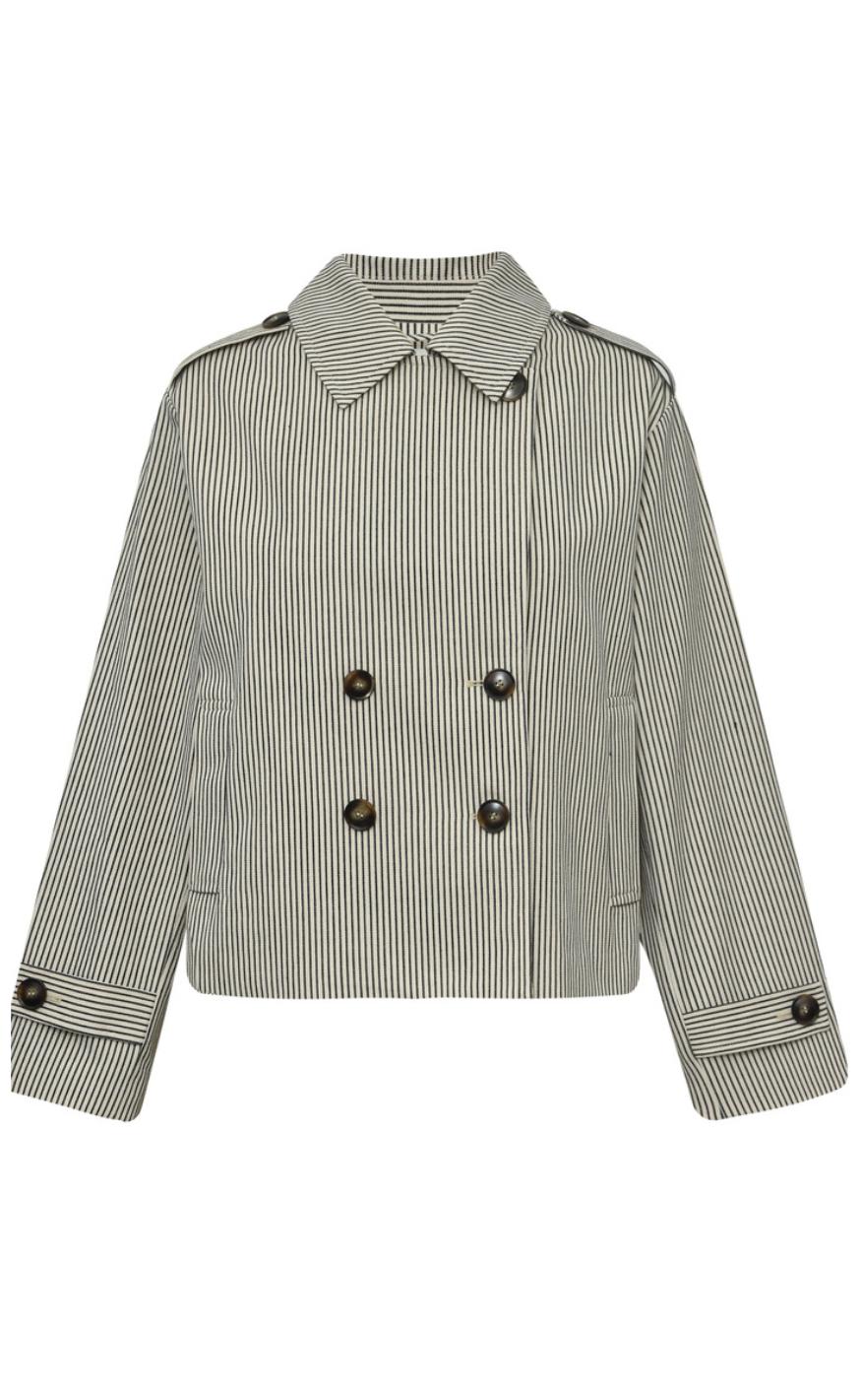 Global Funk Jakke - Becker-G - Black Beige Stripe