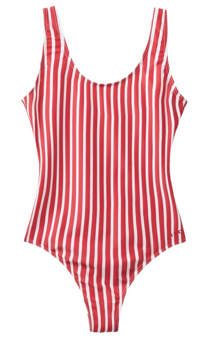 H2O Badedragt - Stripe Swim - Red Online