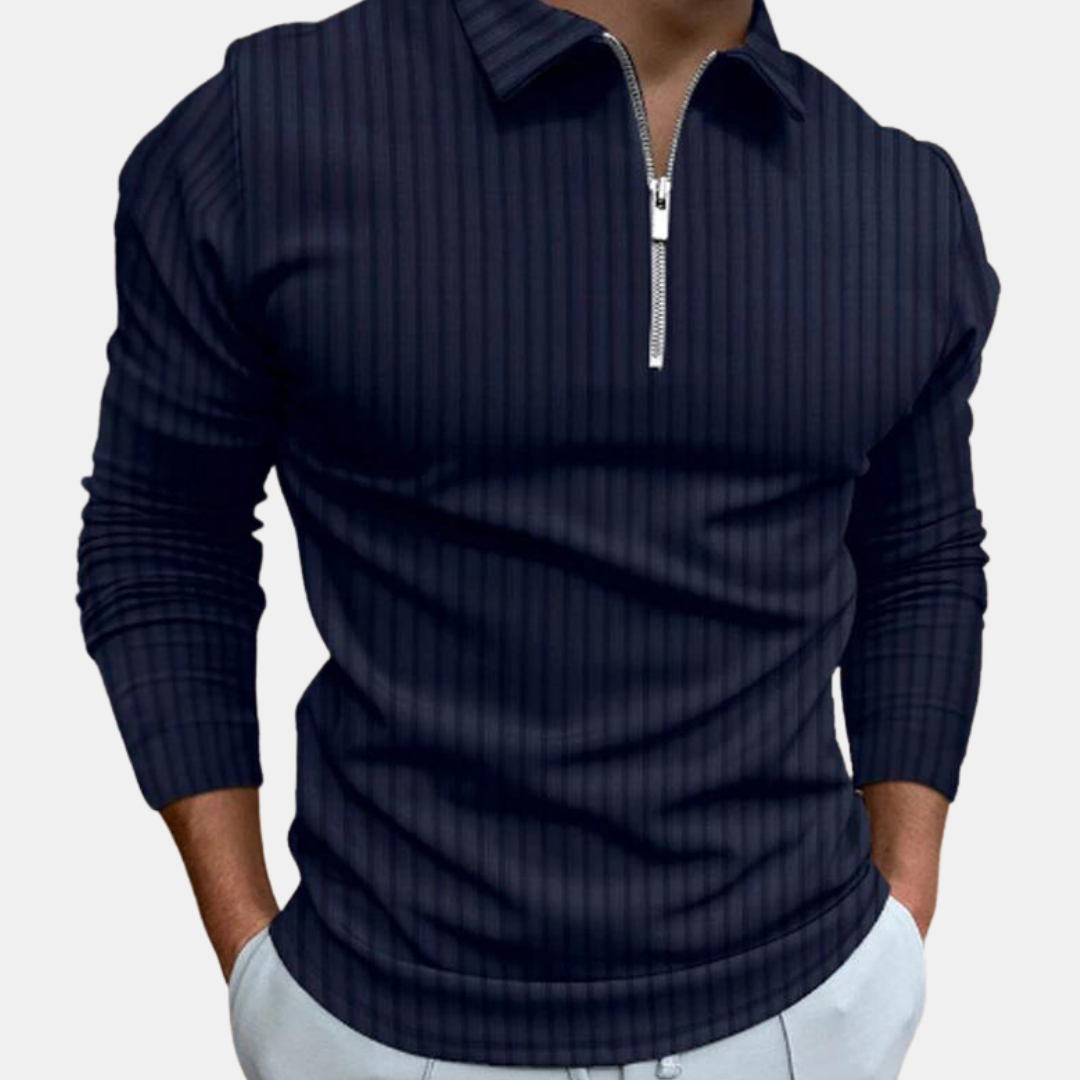 Lang stribet poloshirt til mænd Online salg