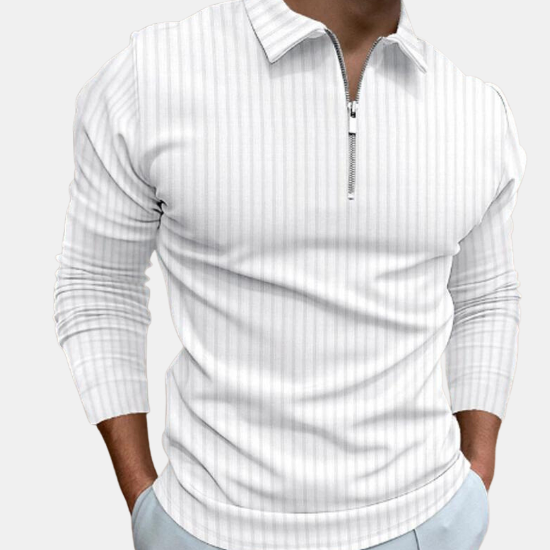 Lang stribet poloshirt til mænd Online salg