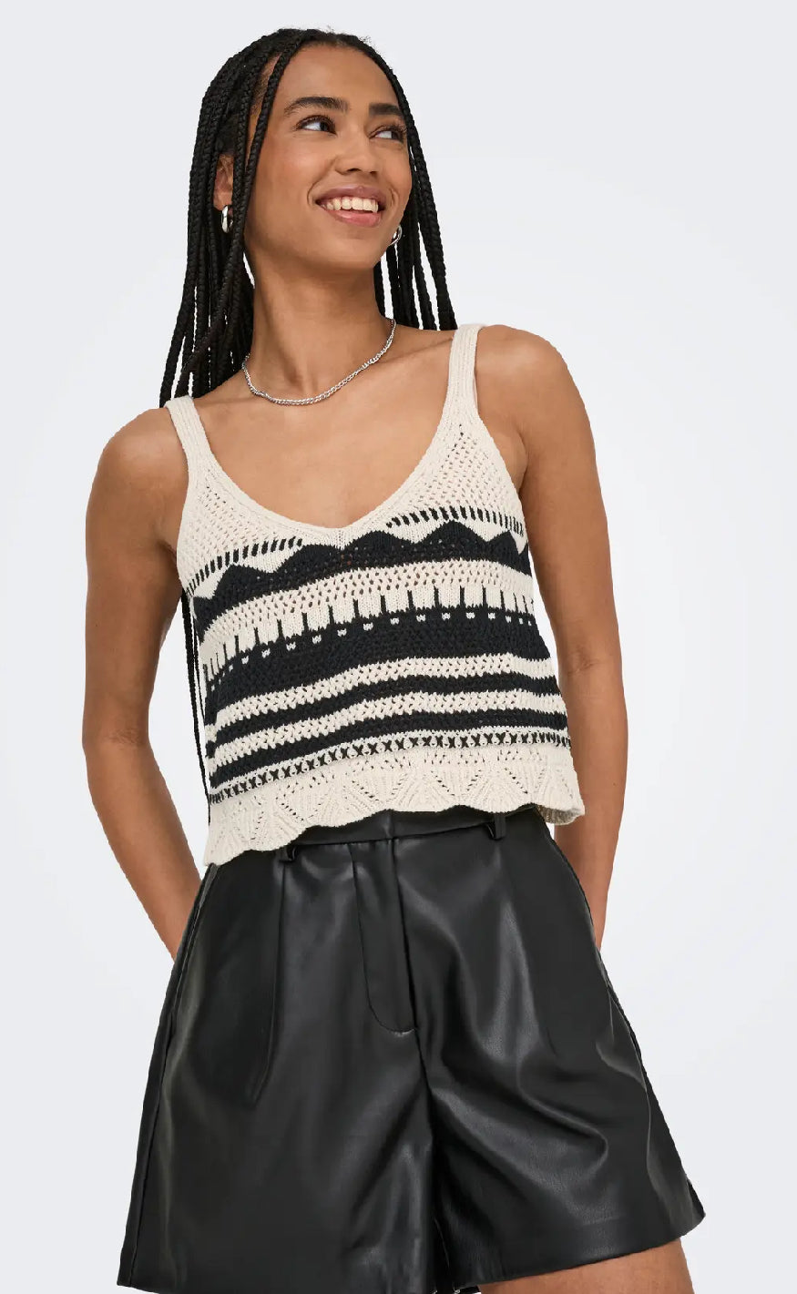 ONLY Top - Merida Life - Ecru Black
