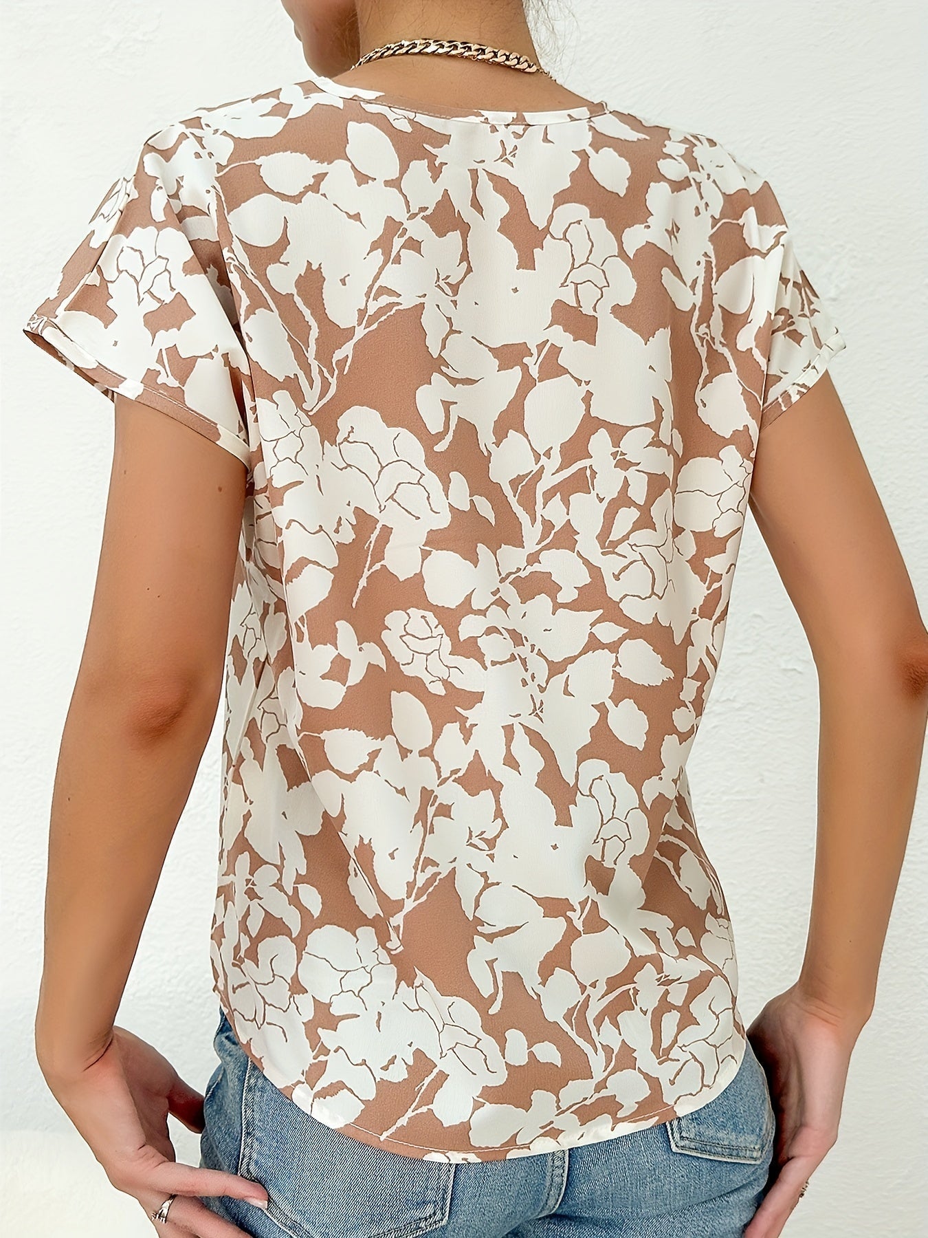 Bluse med blomsterprint