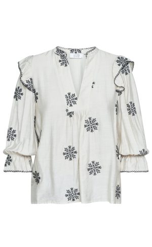 Love & Divine Skjorte - Love1347 - Bamboo/Black Flower Online Hot Salg