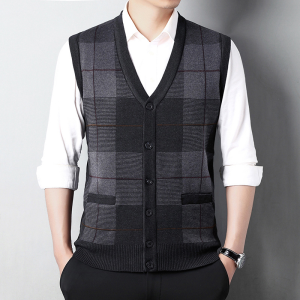 Strikket stribet cardigan Rabat
