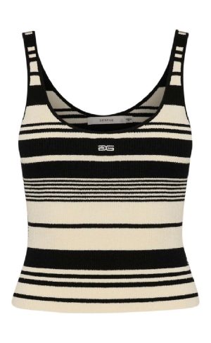 Gestuz Top - Stela - Black/Birch striped
