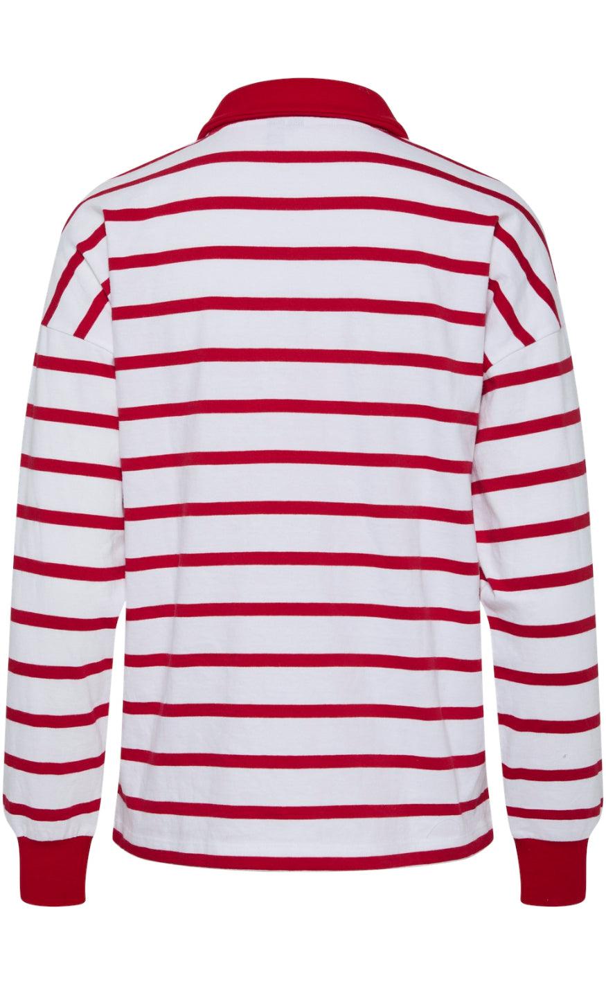 Pieces Bluse - Amilie - Bright White w. High Risk Red
