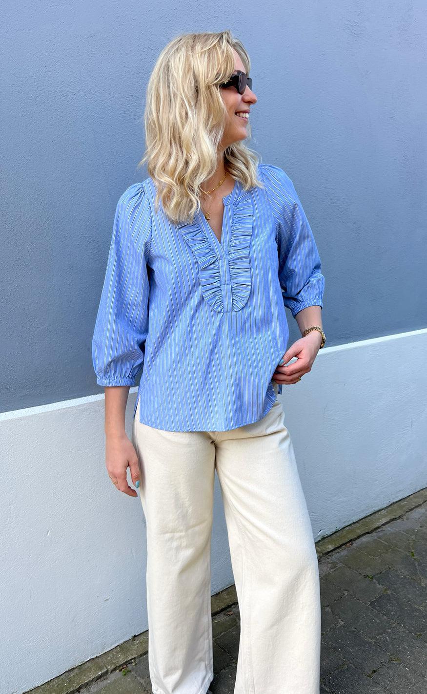 Say INA Copenhagen Skjorte - Katinka - Blue Striped