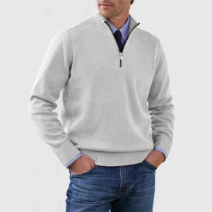 Sweater med halv lynlås til mænd