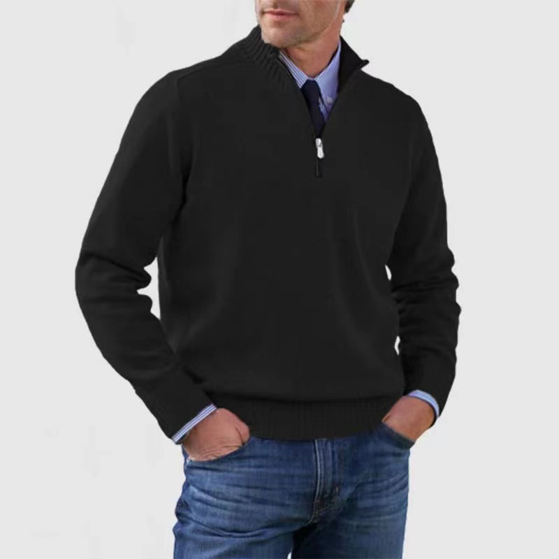 Sweater med halv lynlås til mænd