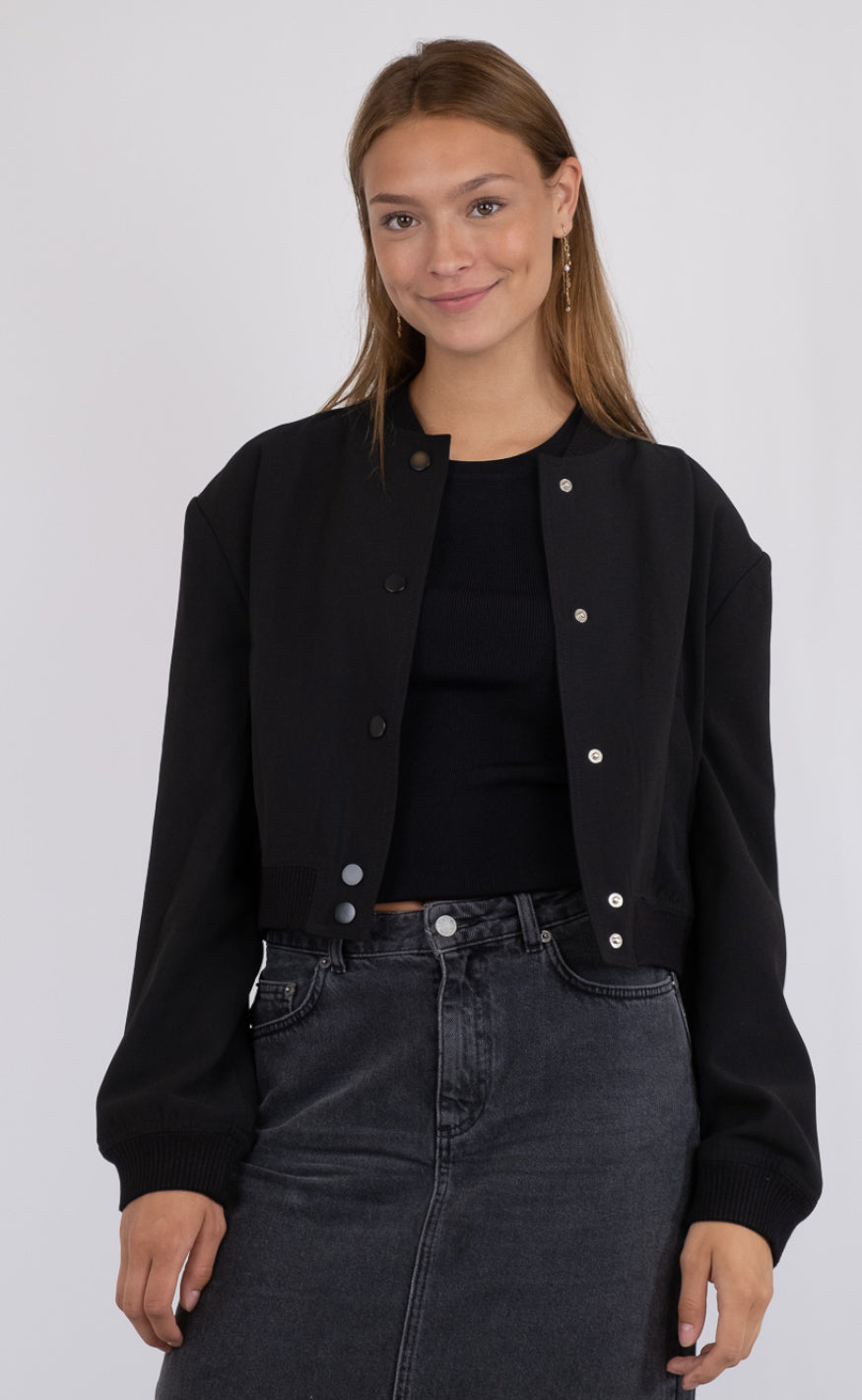 Neo Noir Jakke - Vaccaro Solid Bomber - Black Hot på udsalg