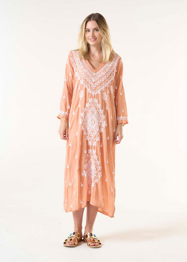One Season Long Goa Kjole - Clay/White Online