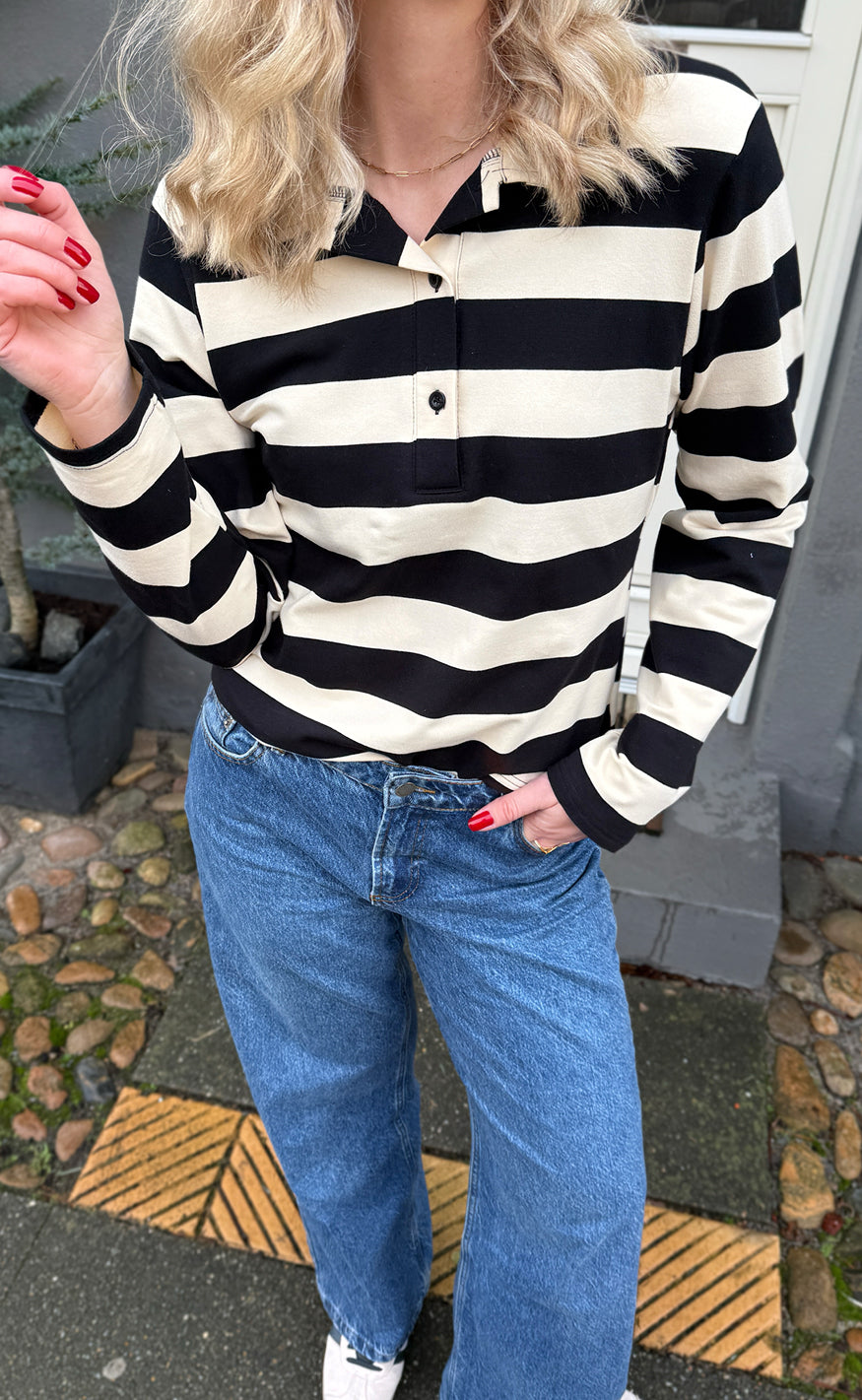 Say INA Copenhagen Polo - Olivia - Black / Beige Levere