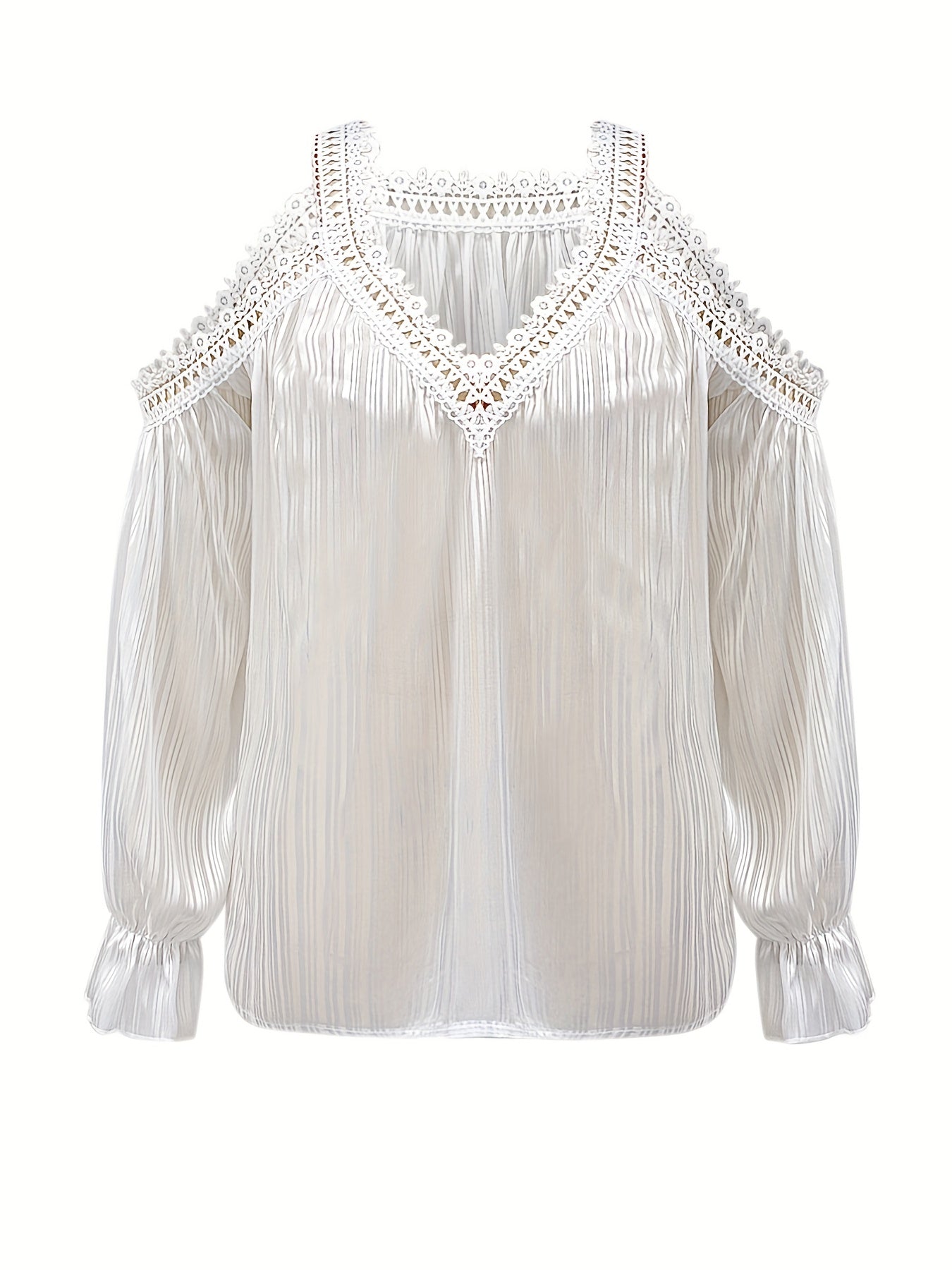 Draperet bluse med blondekant