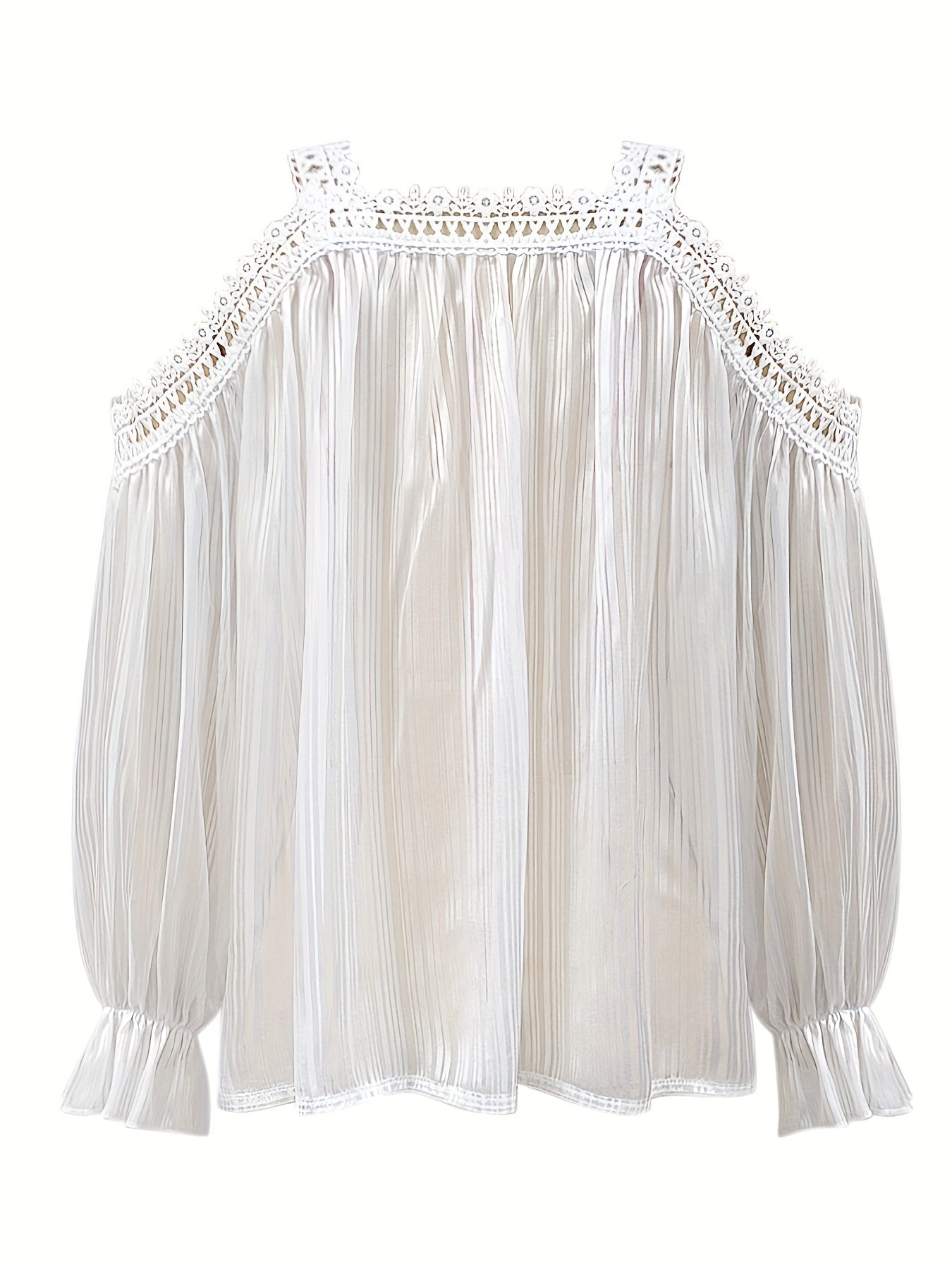 Draperet bluse med blondekant