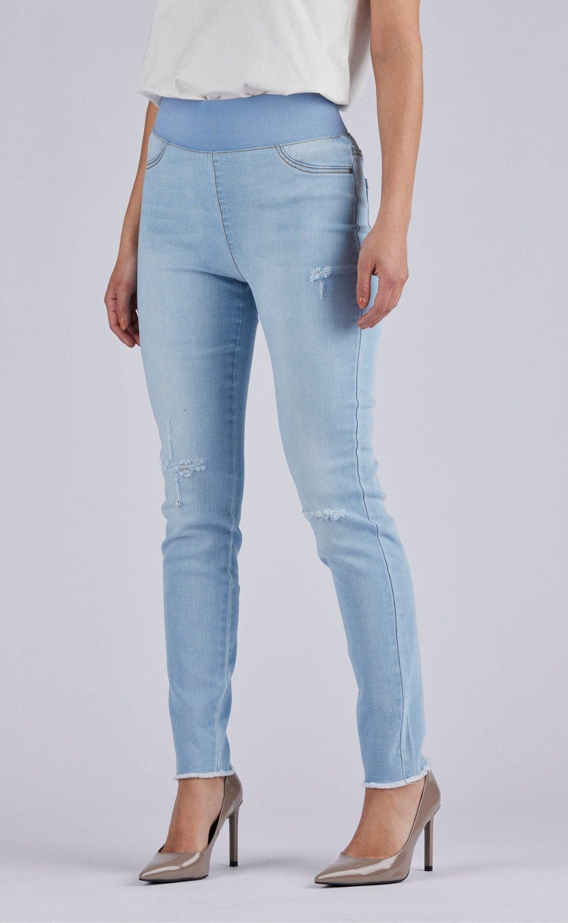 Freequent Bukser - Shantal Ankle Broken - Bleached Blue Denim