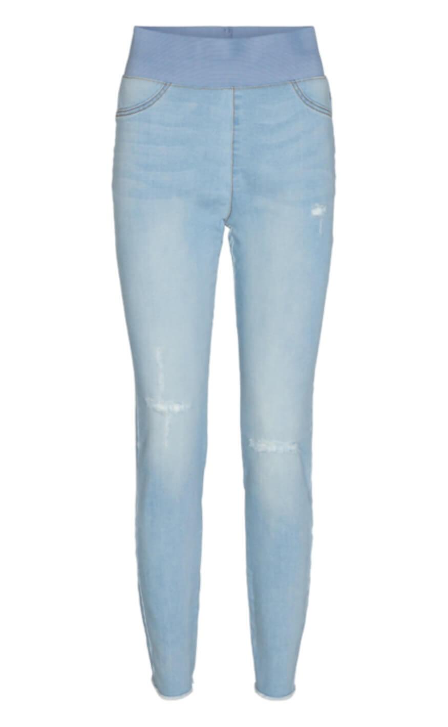 Freequent Bukser - Shantal Ankle Broken - Bleached Blue Denim