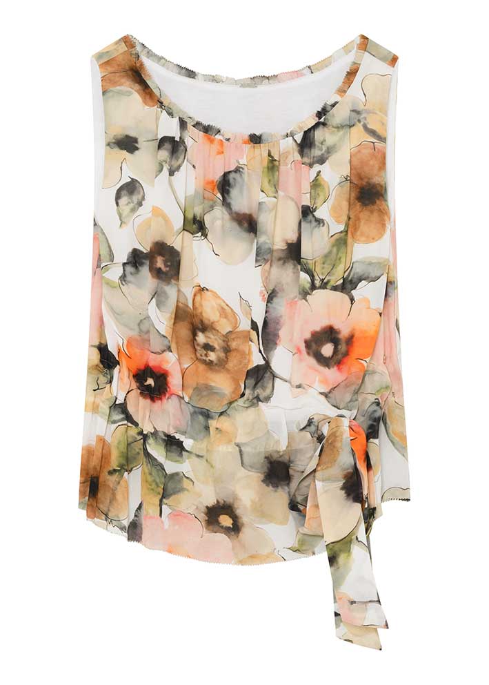 Gustav Tricie top 57620 Off White w. Sand Print Hot på udsalg