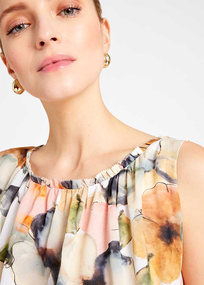Gustav Tricie top 57620 Off White w. Sand Print Hot på udsalg