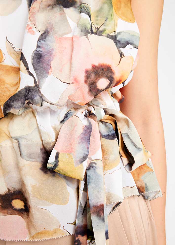 Gustav Tricie top 57620 Off White w. Sand Print Hot på udsalg