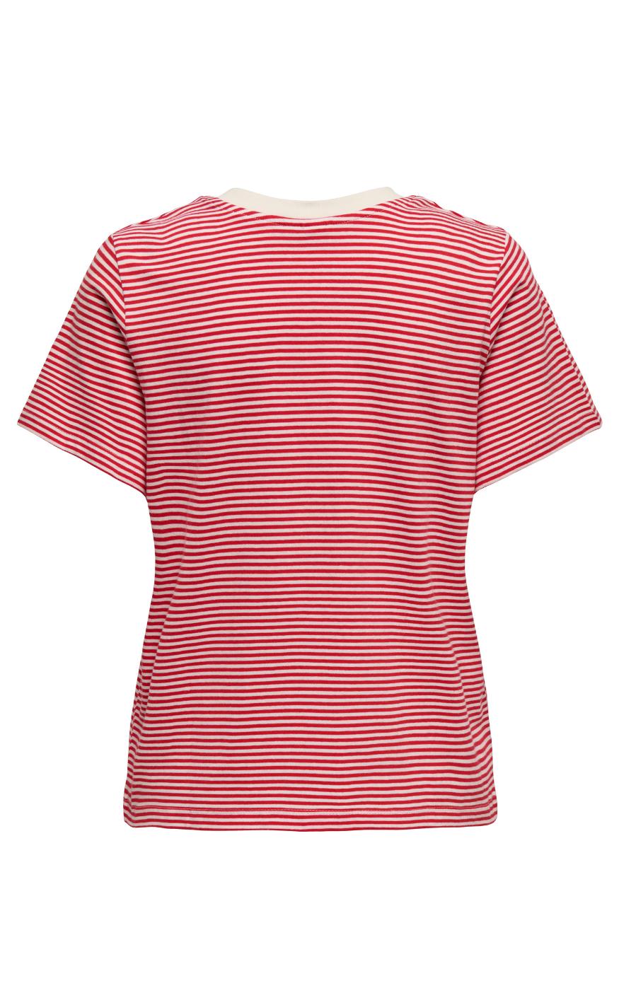 JDY Top - Pisa - Cloud Dancer/ Ski Patrol Stripes & Bs Heart