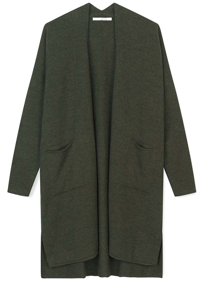 Sibin Linnebjerg Maine Cardigan 8851 Dark Melange Green Hot på udsalg