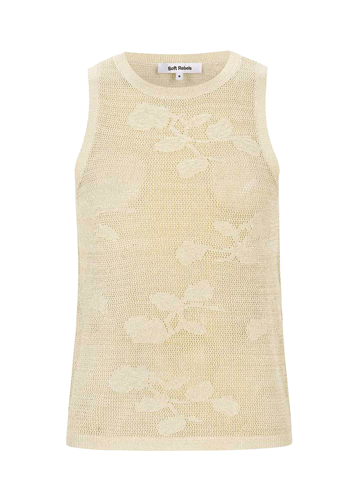 Soft Rebels Nell Top Lurex Knit SR324-206 Strik - Snow White