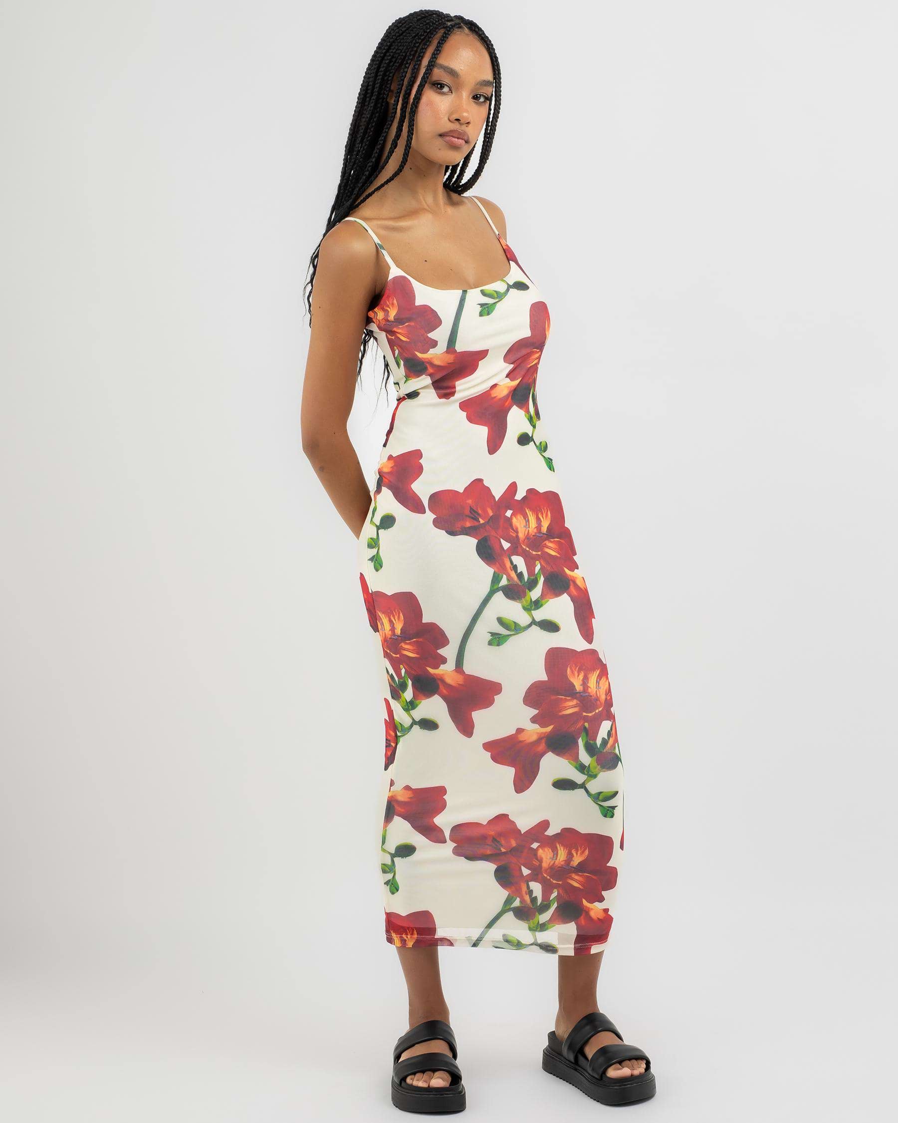 Blomsterprint Maxikjole i hvid