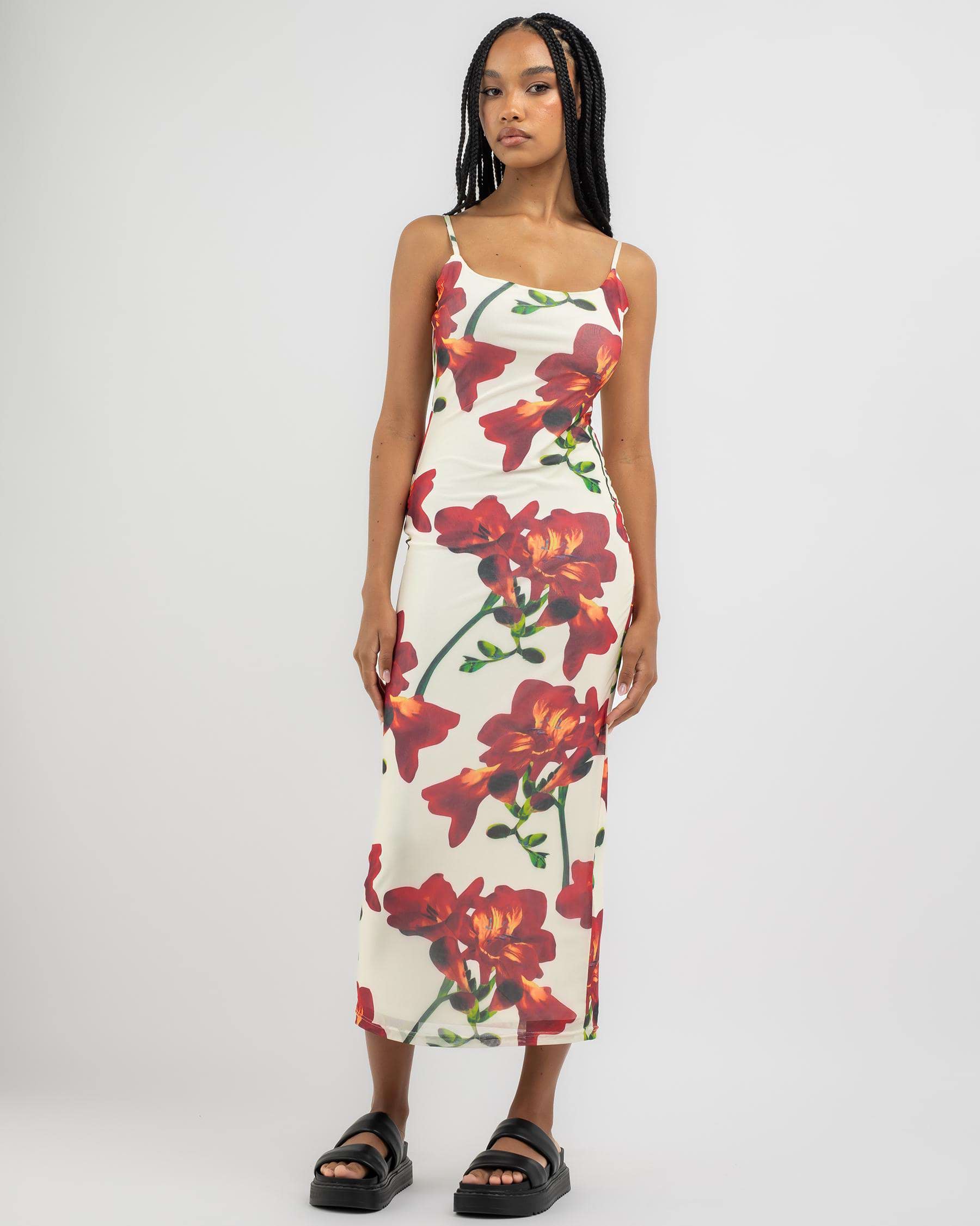 Blomsterprint Maxikjole i hvid