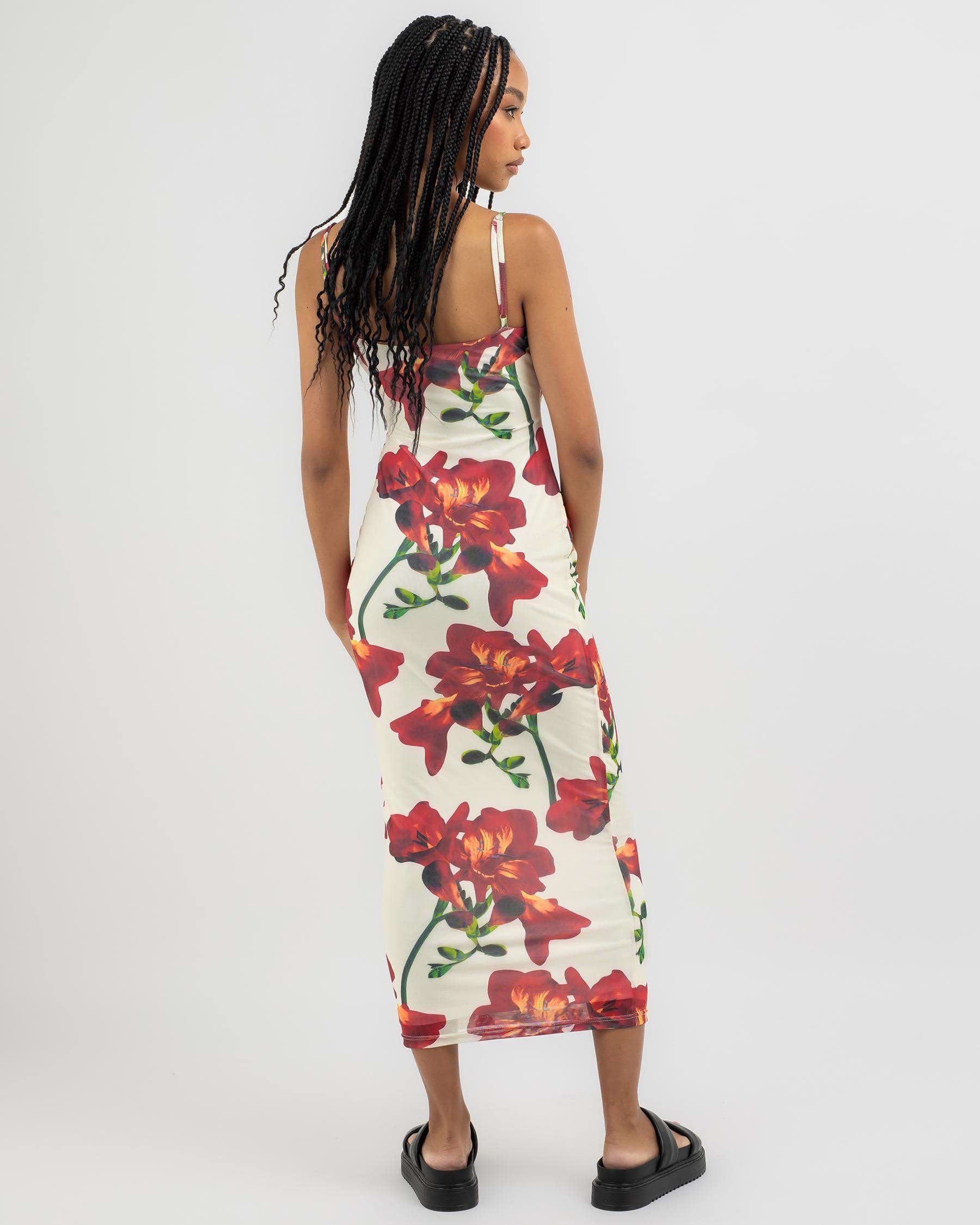 Blomsterprint Maxikjole i hvid