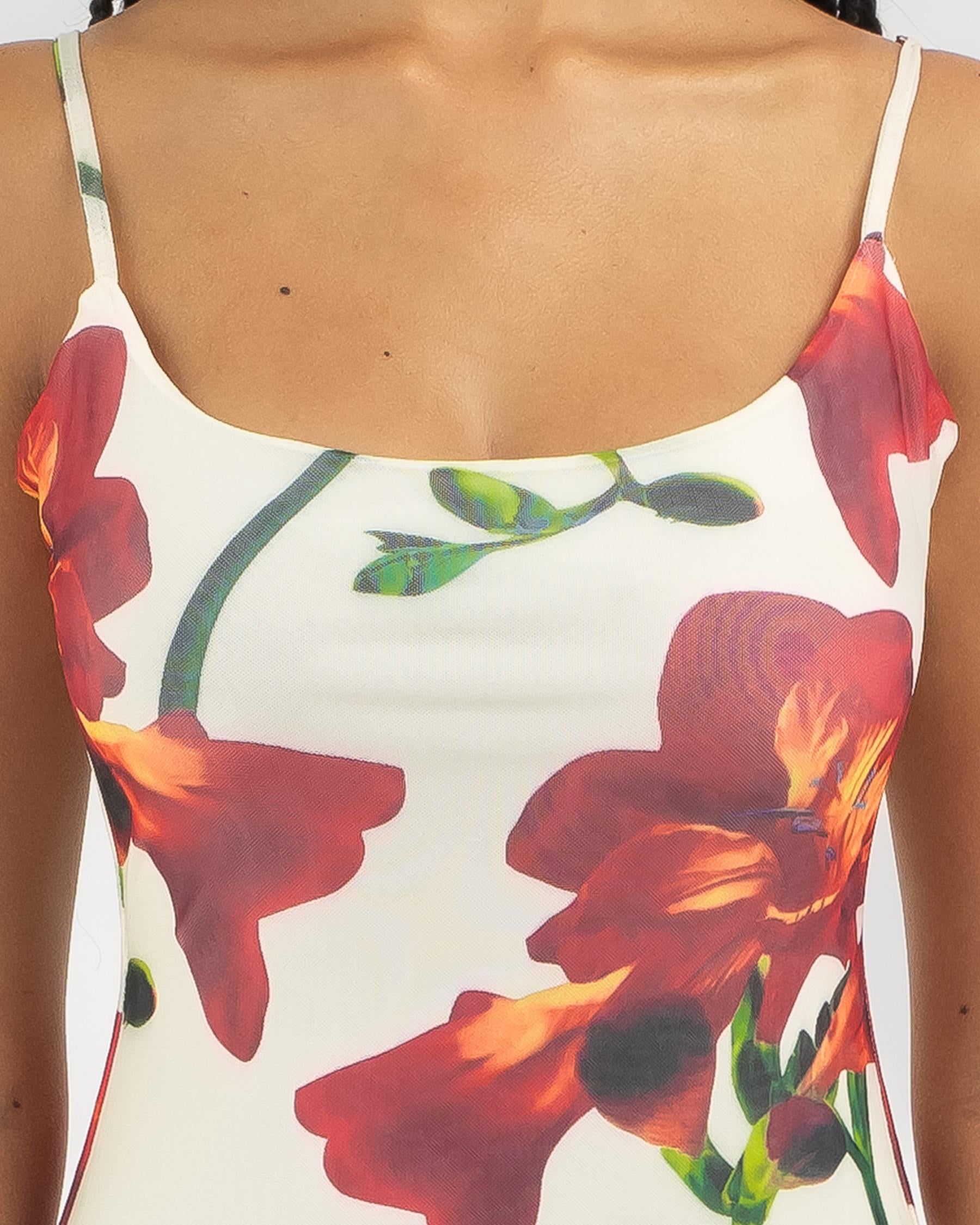 Blomsterprint Maxikjole i hvid