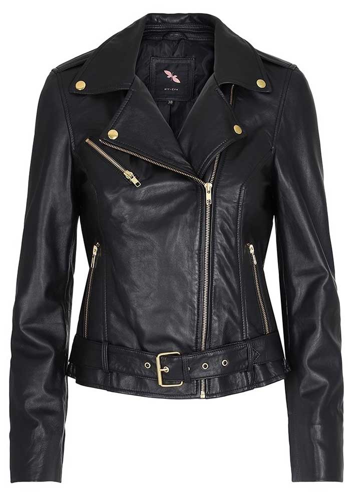 BTF CPH Biker Jacket 10575 Skindjakke - black with gold