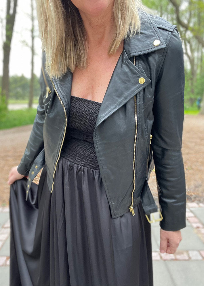 BTF CPH Biker Jacket 10575 Skindjakke - black with gold