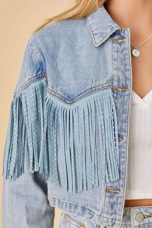 Løs denimjakke