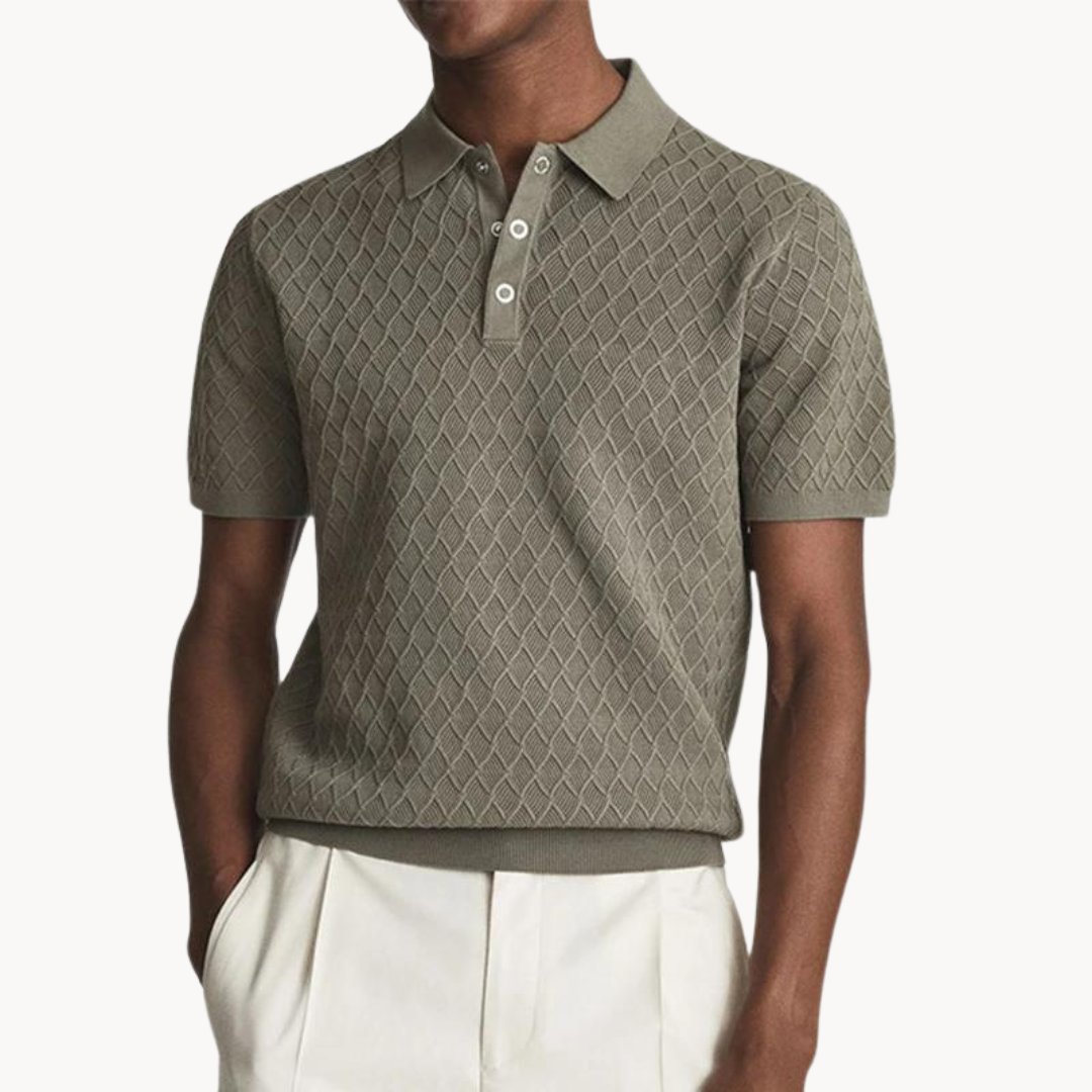 Luksus tekstureret poloshirt