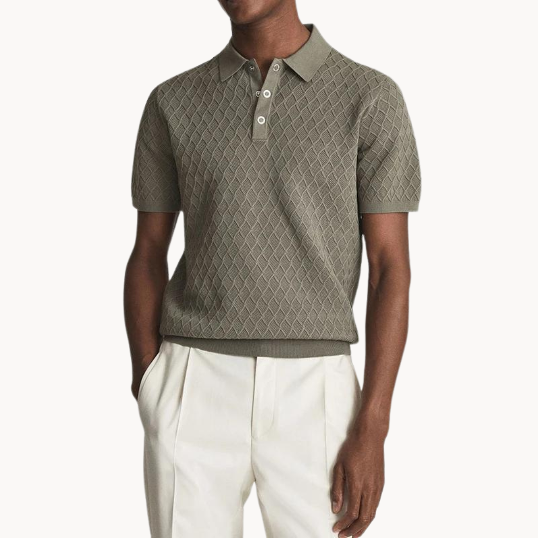 Luksus tekstureret poloshirt