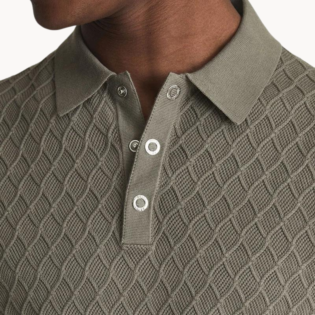 Luksus tekstureret poloshirt