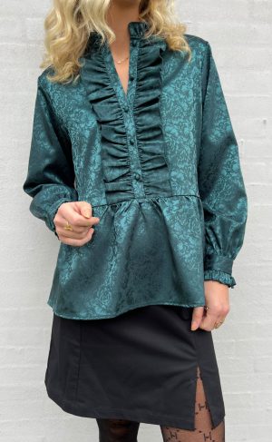 Say INA Copenhagen Skjorte - Evie - Dark Green Flower