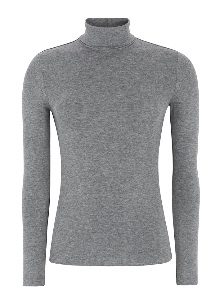 Soft Rebels Roman Roll Neck SR424-301 Medium Grey Melange
