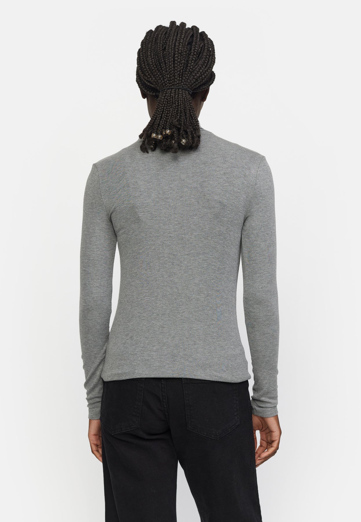 Soft Rebels Roman Roll Neck SR424-301 Medium Grey Melange