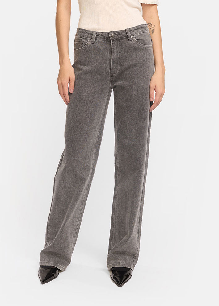 Soft Rebels Willa Midwaist Wide Jeans SR225-803 Light Gray Online Hot Salg