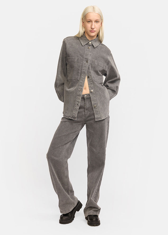 Soft Rebels Willa Midwaist Wide Jeans SR225-803 Light Gray Online Hot Salg