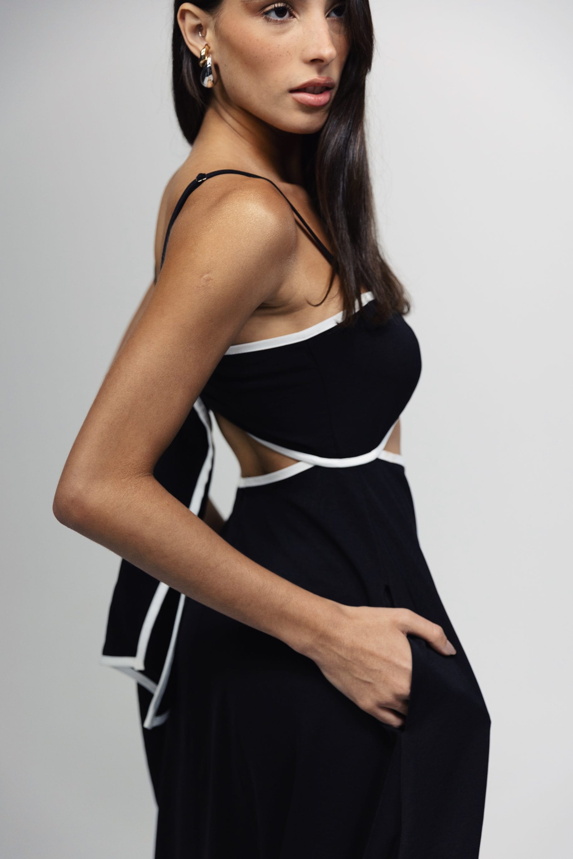 Back Bow Maxi Kjole I Sort